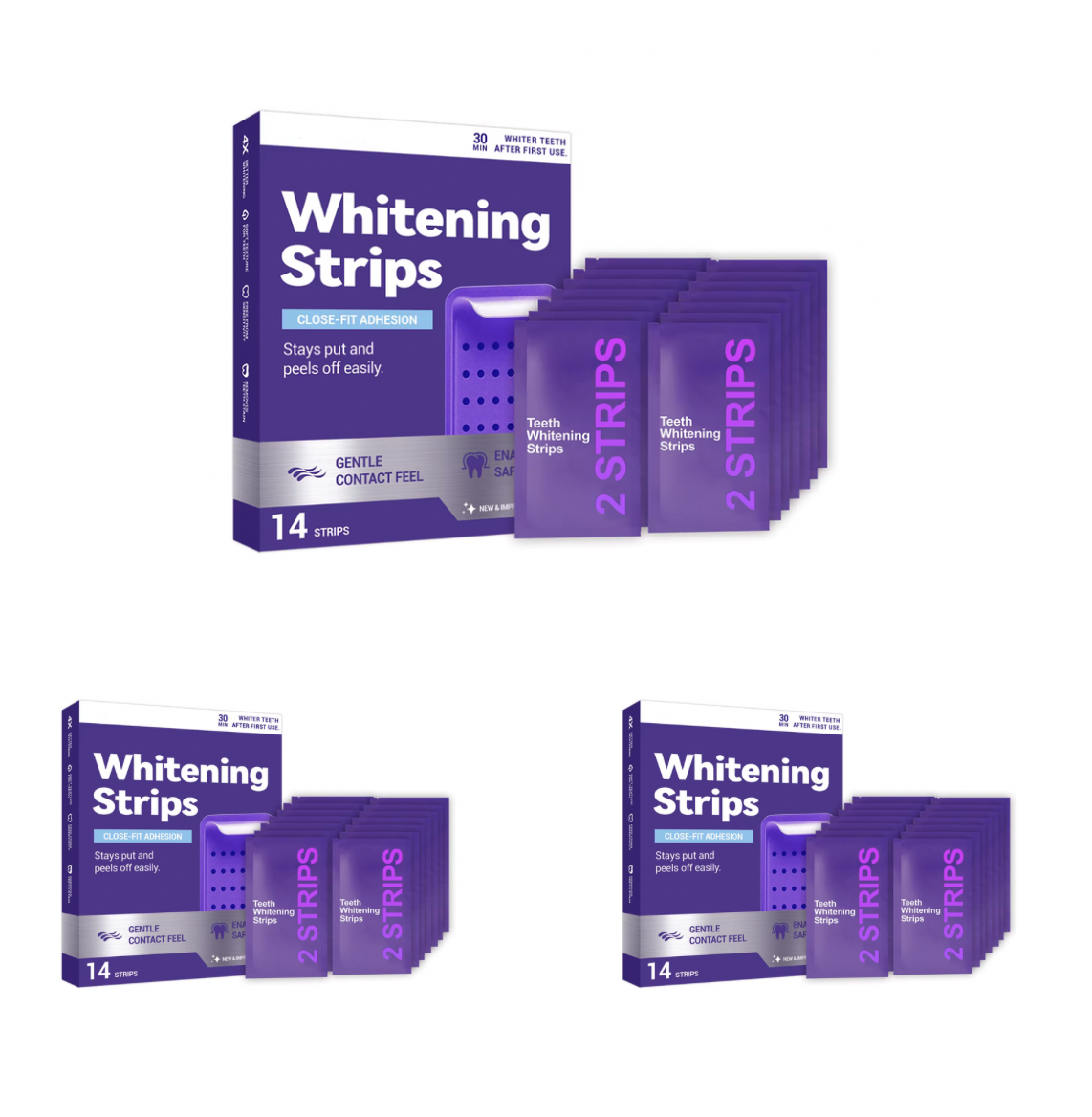 🦷 Bandes Blanchissantes Violettes – Blancheur Instantanée